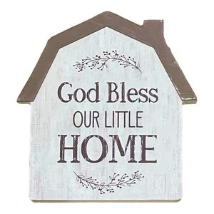 ‼️$7‼️ “God Bless Our Little Home” Wooden Plaque Sign, Greenbrier International